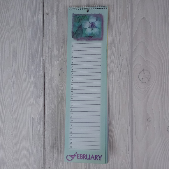 🆕For Any Year,  Tall Wall Floral Calendar, Lined - Picture 3 of 8